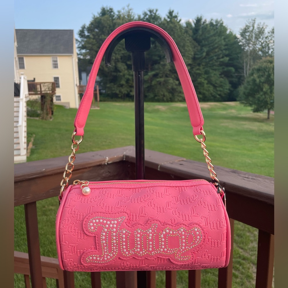 Juicy Couture String of Pearls Roll Bag Pink Lemonade NWT Y2K